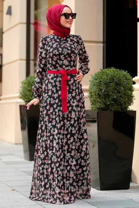 Noir - Nayla Collection Robe Hijab 81523s