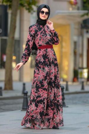 Noir - Nayla Collection - Robe Hijab 81527S - 1