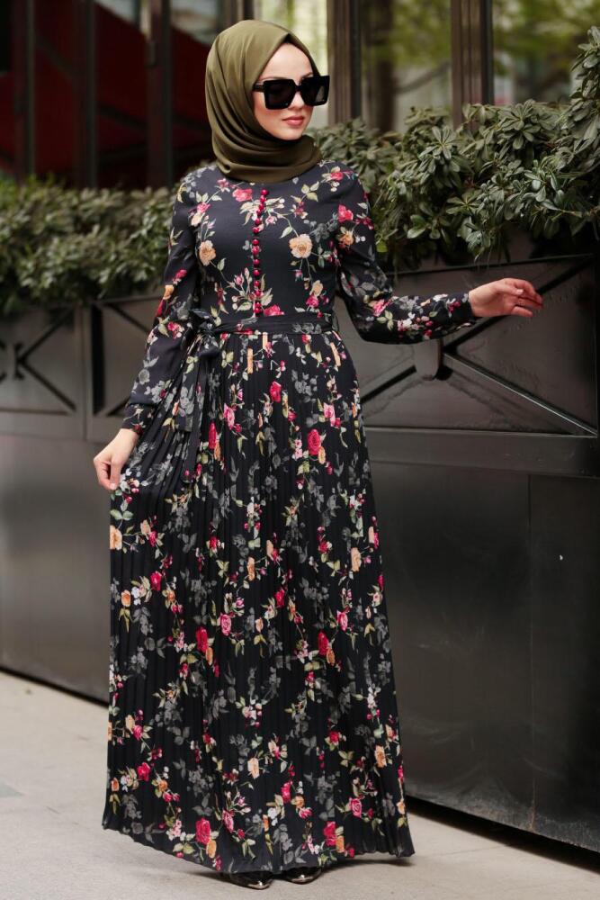Noir- Nayla Collection - Robe Hijab 81810S - 1