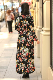 Noir - Nayla Collection - Robe Hijab 8775S - Thumbnail