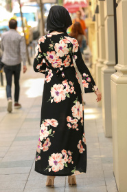 Noir - Nayla Collection - Robe Hijab 8778S - Thumbnail