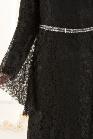 Noir - Nayla Collection - Robes de Soirée 100406S - Thumbnail
