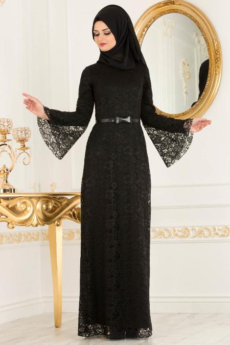 Noir - Nayla Collection - Robes de Soirée 39063S - 1