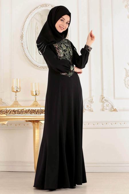 Noir - Nayla Collection - Robes de Soirée 4031S - 1