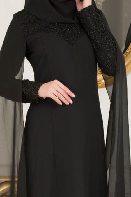 Noir - Nayla Collection - Robes de Soirée 4045S - 4