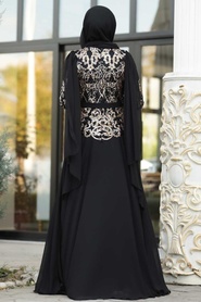 Noir - Nayla Collection - Robes de Soirée 7633S - Thumbnail