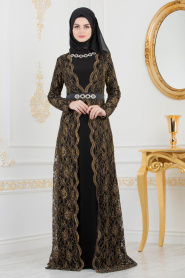 Noir - Nayla Collection - Robes de Soirée 80640S - Thumbnail