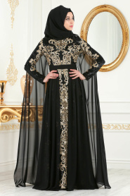 Noir - Nayla Collection - Robes de Soirée 8078S - Thumbnail