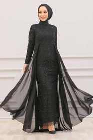 Noir - Nayla Collection - Robes de Soirée 90000S - Thumbnail