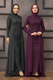 Noir - Nayla Collection - Robes de Soirée 90000S - Thumbnail