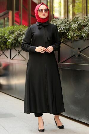 Noir - Nayla Collection - Tunique En Tricot Hijab - 51181S - 1