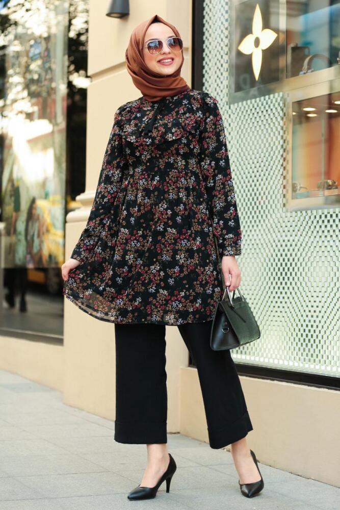 Noir - Nayla Collection - Tunique Hijab 3402S - 1