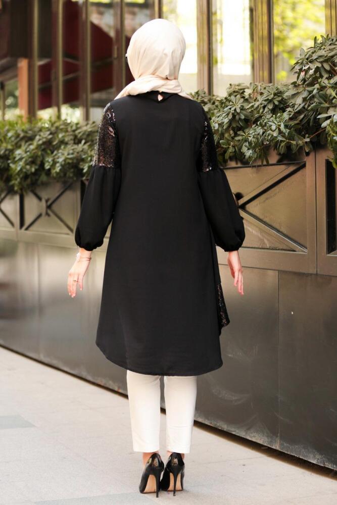 Noir - Nayla Collection - Tunique Hijab 40101S - 2