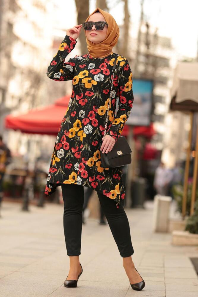 Noir - Nayla Collection - Tunique Hijab 40452S - 1