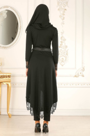 Noir- Nayla Collection - Tunique Hijab 40490S - Thumbnail