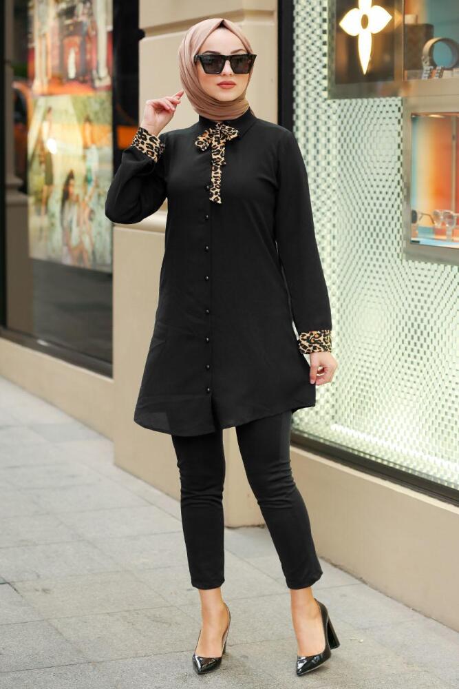 Noir- Nayla Collection - Tunique Hijab 4080S - 1
