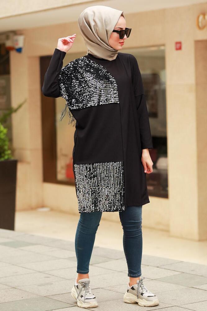 Noir - Nayla Collection - Tunique Hijab 5141S - 1