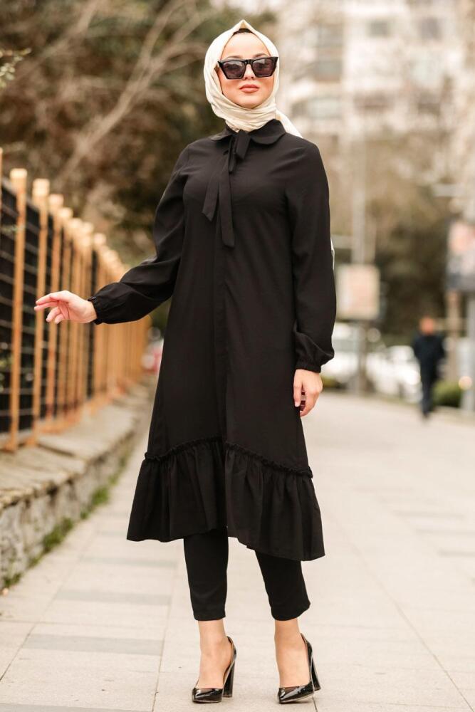 Noir-Nayla Collection - Tunique Hijab 5426S - 1