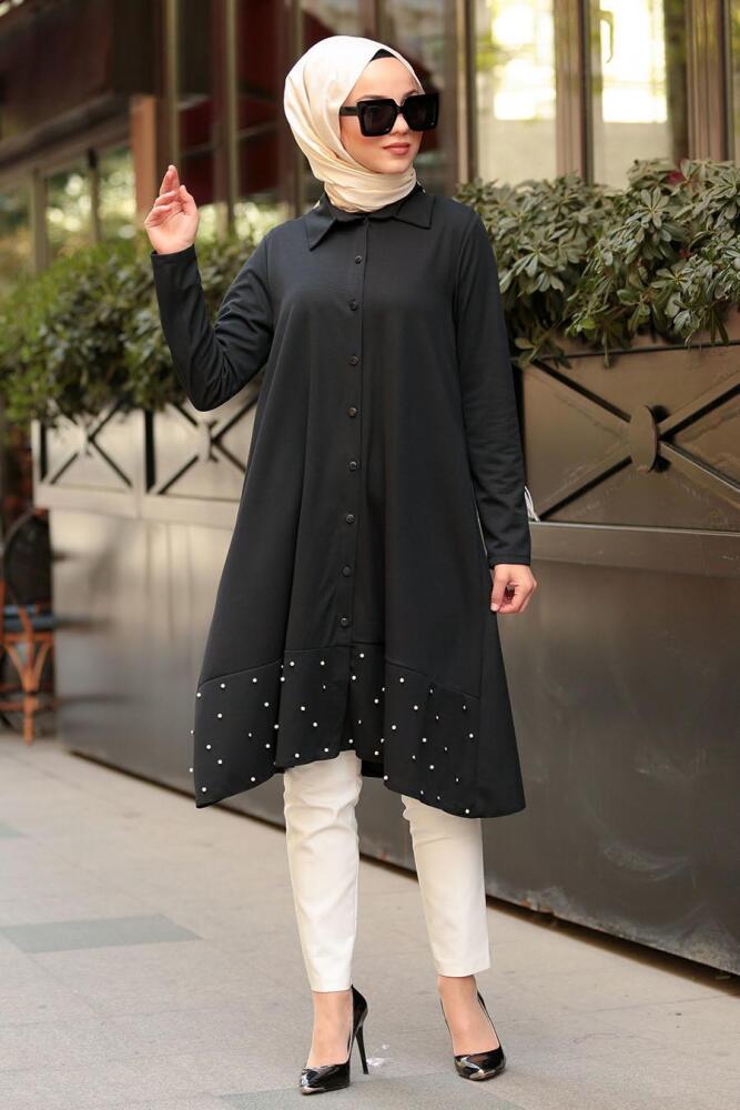 Noir- Nayla Collection - Tunique Hijab 5458S - 1