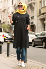 Noir - Nayla Collection - Tunique Hijab 7006S - Thumbnail