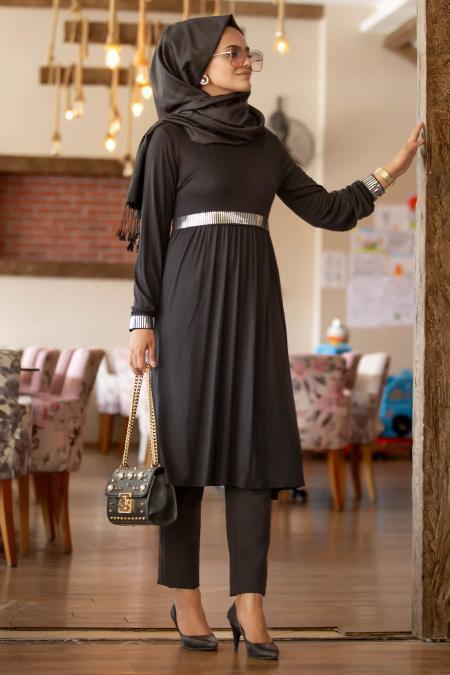 Noir - Nayla Collection - Tunique Hijab 79190S - 2