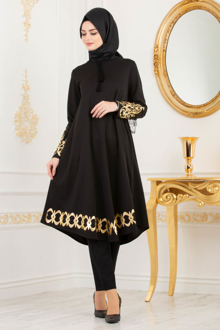 Noir - Nayla Collection - tunique hijab 79521S