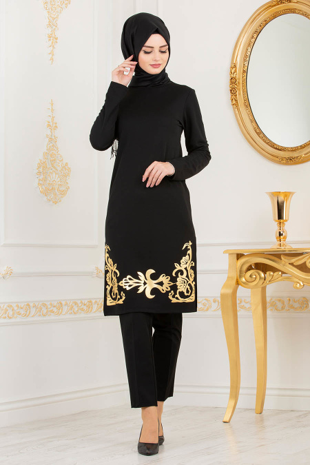 Noir - Nayla Collection - Tunique hijab 79580S