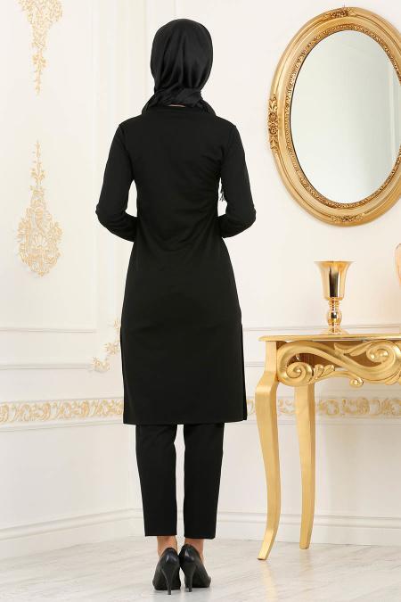 Noir - Nayla Collection - Tunique hijab 79580S - 3