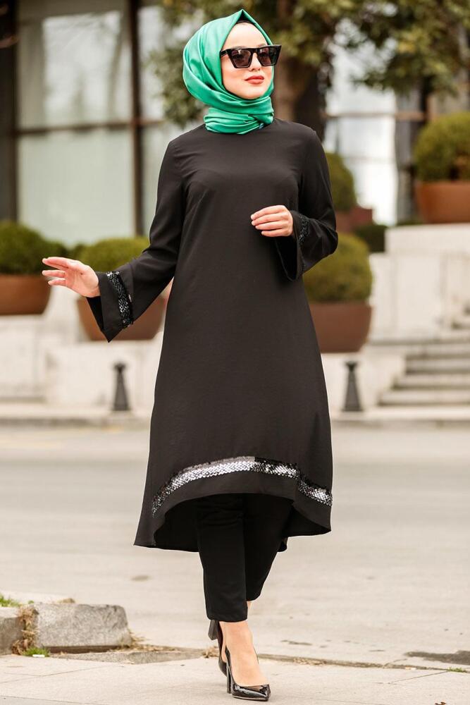 Noir-Nayla Collection - Tunique Hijab - 1