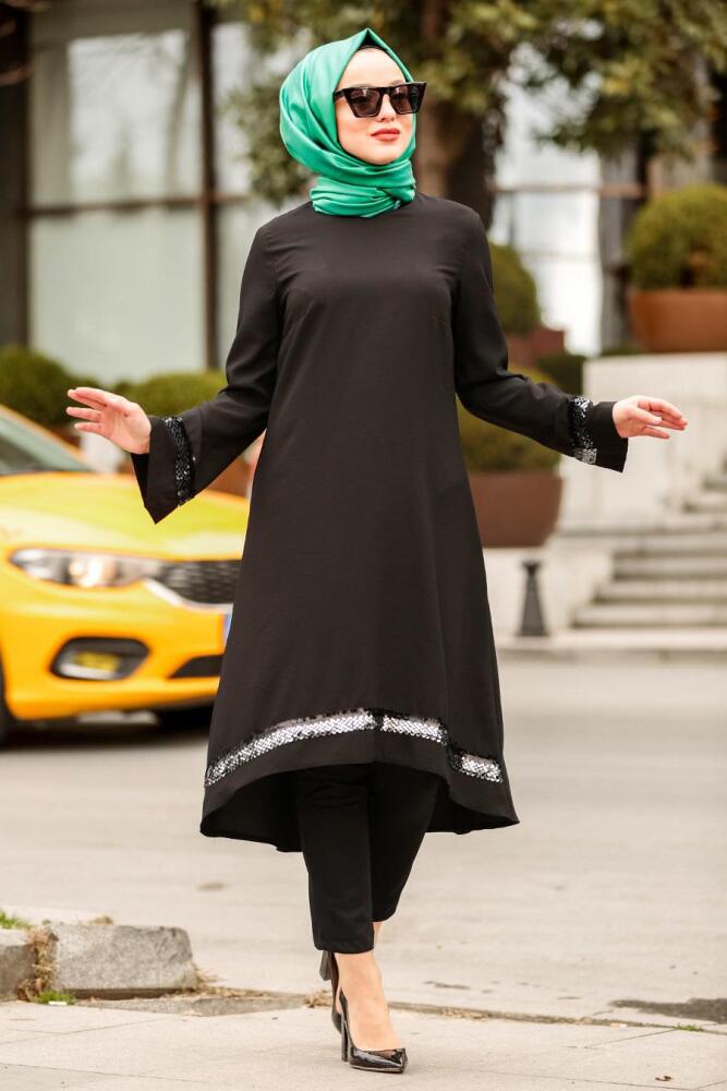 Noir-Nayla Collection - Tunique Hijab - 2