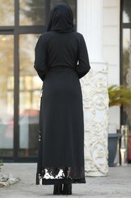 Noir- Nayla Collection - Turkish Abaya Hijab 8862GOLD - Thumbnail