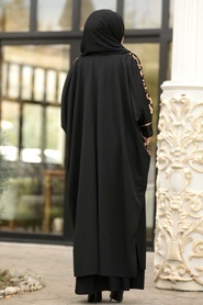 Noir- Nayla Collection - Turkish Abaya Hijab 8864LP - Thumbnail