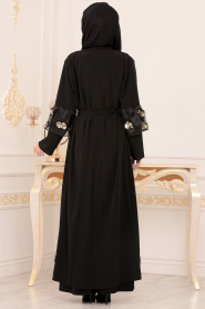 Noir- Nayla Collection - Turkish Abaya Hijab 8887S - Thumbnail