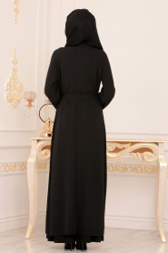 Noir- Nayla Collection - Turkish Abaya Hijab 8905S - Thumbnail