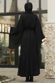 Noir- Nayla Collection - Turkish Abaya Hijab 8944S - Thumbnail