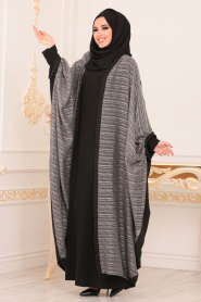 Noir- Nayla Collection - Turkish Abaya Hijab 9035HK - Thumbnail