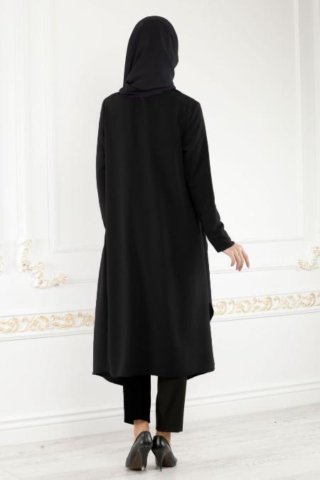 Noir - Neva Style - cardigan hijab 52740S - 2