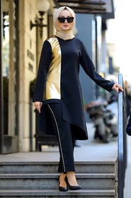 Noir- Neva Style - Combination Hijab- 5533S - Thumbnail