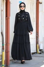 Noir-Neva Style-Hijab Robe-22180S - Thumbnail