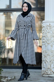 Noir - Neva Style - Manteau Hijab - 50770S - Thumbnail
