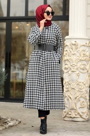 Noir - Neva Style - Manteau Hijab - 5517S - Thumbnail