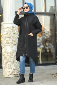 Noir - Neva Style - Manteau Hijab - 5744S - Thumbnail
