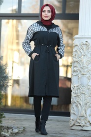 Noir - Neva Style - Manteau Hijab - 5774S - Thumbnail