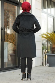 Noir -Neva Style - Manteau Hijab- 60370S - Thumbnail