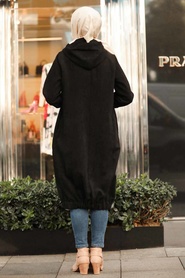 Noir - Neva Style - Manteau Hijab - 9042S - Thumbnail