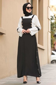 Noir-Neva Style-Robe de Gilet-10054S - Thumbnail