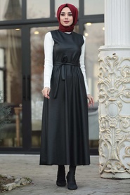 Noir - Neva Style - Robe Gilet Hijab -85260S - Thumbnail