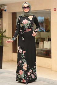 Noir - Neva Style - Robe Hijab - 10173S - Thumbnail