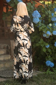 Noir - Neva Style - Robe Hijab- 1103S - Thumbnail