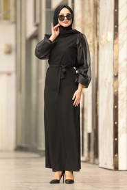 Noir - Neva Style - Robe Hijab - 1376S - Thumbnail